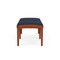 Lesro Lenox Wood 2 Seat Bench Wood Frame, Cherry, RF Blueberry Upholstery LW2001 - alternate 2